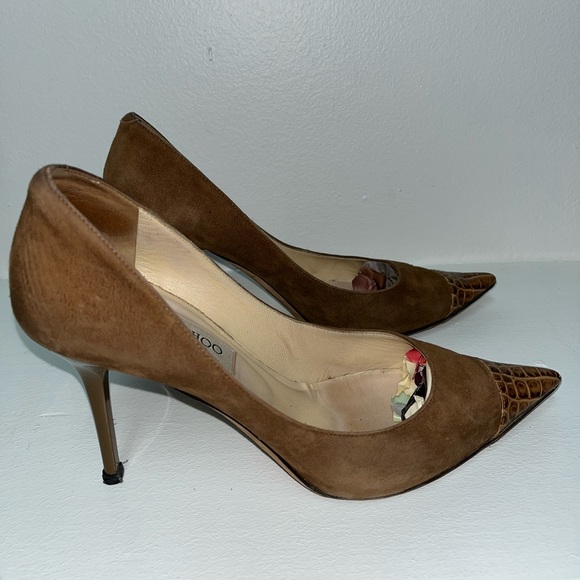 Jimmy Choo Brown Suede Heels - Picture 10 of 13